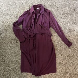 Love fire purple light weight trench with pockets